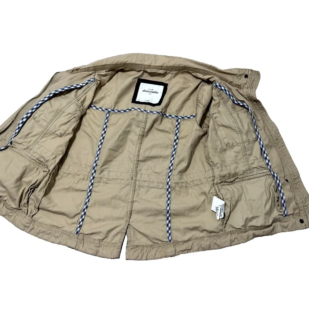 ABERCROMBIE KIDS XL‎ Girls Tan Khaki Jacket Coat Full Zipper Pockets